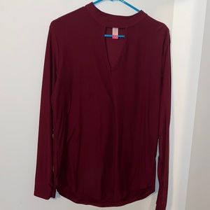 Wine colored long sleeve top